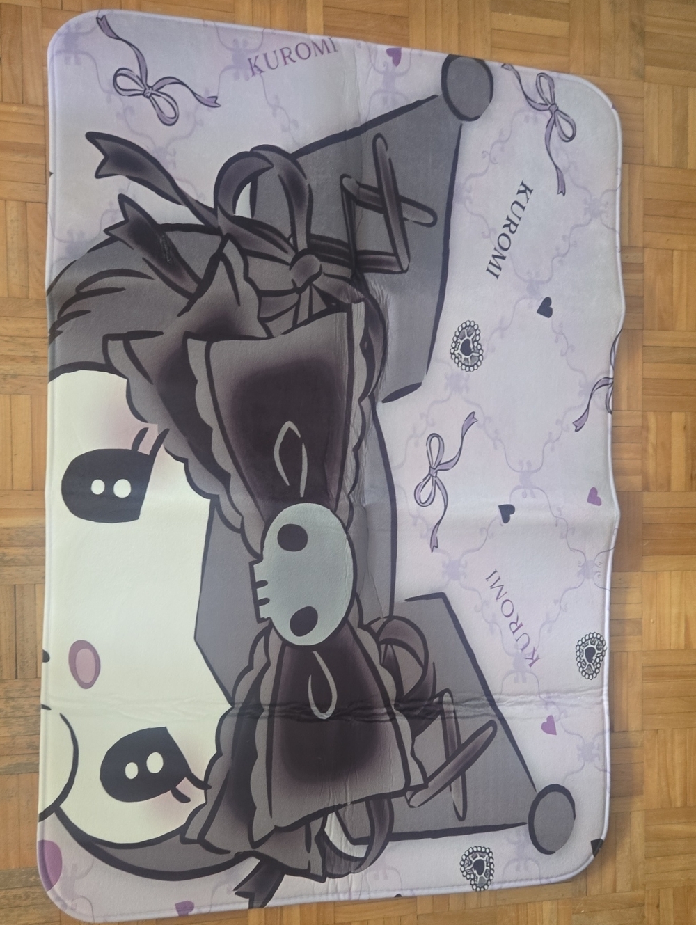Kuromi Skull Kitty Kawaii Plush Decorative Mat Rubber Bottom 32x47" Brand New